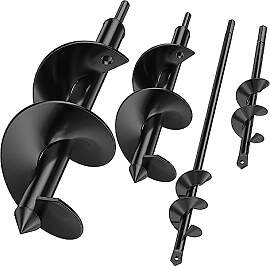 Erdbohrer für bohrmaschine 4-teilig, Pflanzbohrer 