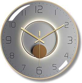 Ergocar Art-Deco-Wanduhr, Kein Tickendes