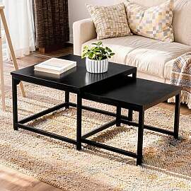 Erlium Ouchtisch Square, Satztisch 2er Set,