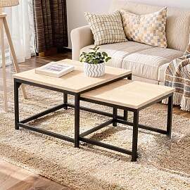 Erlium Ouchtisch Square, Satztisch 2er Set,