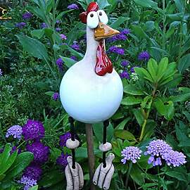 errcom Keramik Huhn Gartendeko, Tierfigur