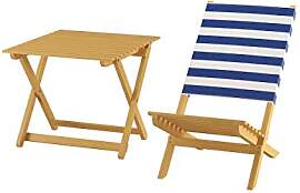 Erst-Holz Klappstuhl + Beistelltisch Strandstuhl