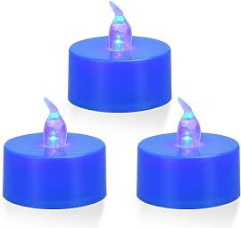 ERTYUI 12er-Pack LED-Teelichter, blaues Licht,