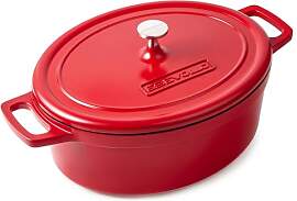 ESEVOLO Bräter Oval mit Deckel groß Schmortopf