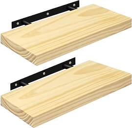 eSituro Wandregal Holz 2 Stück, Regal Wand,
