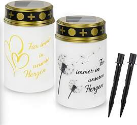 Esoes 2 LED Grablicht Solar Grablichter für