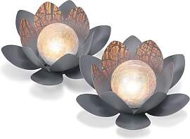 Esotec Solar Dekoleuchte Lotusblüte, 2er Set,
