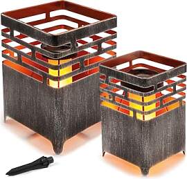 Esotec Solar Feuerstelle Lagos, 2er Set,