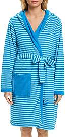 ESPRIT Damen-Bademantel Striped Hoody mit Kapuze