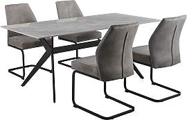 Essgruppe HELA "ISAR", marmoroptik grau, 