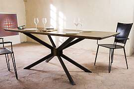 Esstisch aus Messing, Industriestil, 200x90x76 cm, 