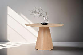 Esstisch BYLIVING "Rond", braun (eiche