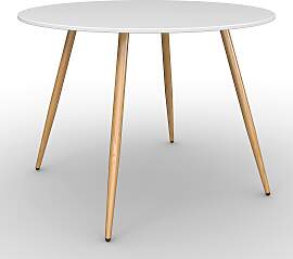Esstisch John Weiß MDF rund L/B/H ca. 90/90/75 cm