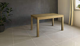 Esstisch Massivholz LINO mit 2 Schubkasten 80 cm