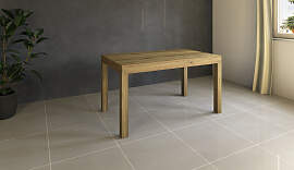 Esstisch Massivholz LINO mit 2 Schubkasten 80 cm