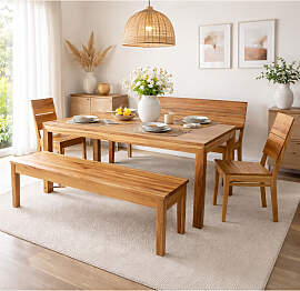 Esstisch mit zwei Schubladen LINO Kernbuche