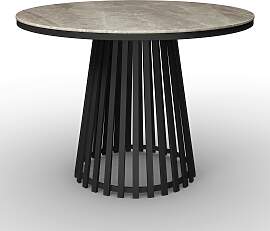 Esstisch Pela Grau/Schwarz MDF rund L/B/H ca.