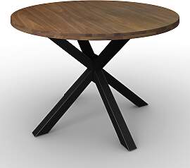 Esstisch Rene Walnussfarben Echtholz rund