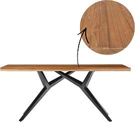 Esstisch SIT, braun (natur, antikschwarz,