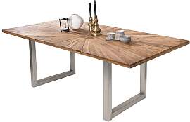 Esstisch SIT, braun (natur, antiksilber,