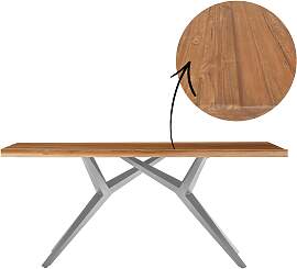 Esstisch SIT, braun (natur, antiksilber,