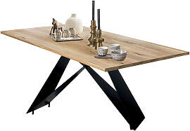 Esstisch SIT, natur, schwarz, schwarz, natur,