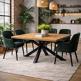 Esstisch Spider 160x90cm Wildeiche geölt - gerade 