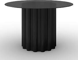 Esstisch Zelia Schwarz MDF/Kristallglas rund