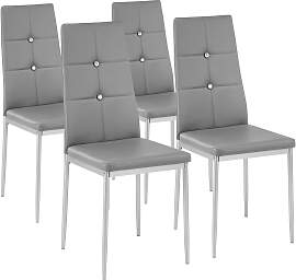 Esszimmerstühle, Kunstleder mit Glitzersteinen -