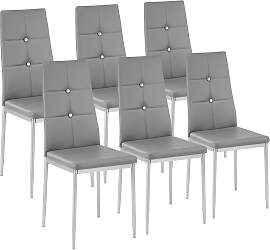 Esszimmerstühle, Kunstleder mit Glitzersteinen -