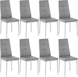 Esszimmerstühle, Kunstleder mit Glitzersteinen -