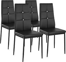 Esszimmerstühle, Kunstleder mit Glitzersteinen -