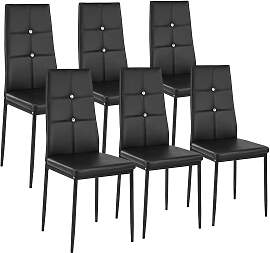 Esszimmerstühle, Kunstleder mit Glitzersteinen -