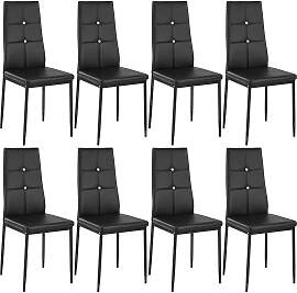 Esszimmerstühle, Kunstleder mit Glitzersteinen -