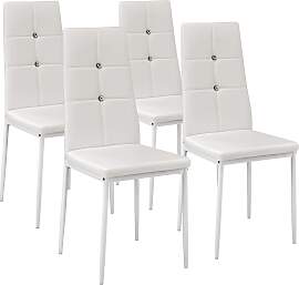 Esszimmerstühle, Kunstleder mit Glitzersteinen -