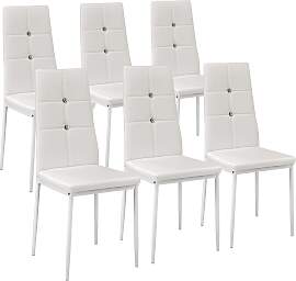 Esszimmerstühle, Kunstleder mit Glitzersteinen -