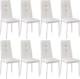 Esszimmerstühle, Kunstleder mit Glitzersteinen -