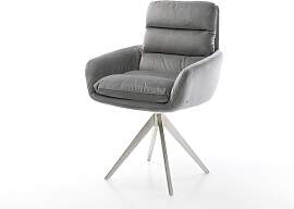 Esszimmerstuhl Abelia-Flex mit Armlehnen Samt Grau 