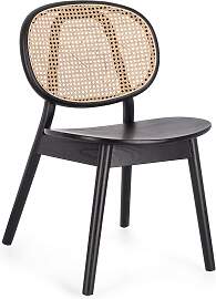 Esszimmerstuhl Adolis aus Ulmenholz und Rattan,