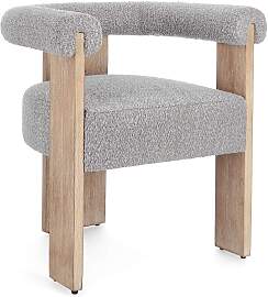 Esszimmerstuhl Agape aus Boucle, gepolstert,