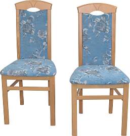 Esszimmerstuhl, blau (blau, eiche, nachbildung,
