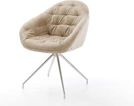 Esszimmerstuhl Gaio-Flex Mikrofaser Beige Vintage