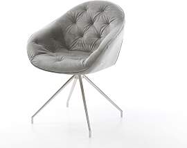 Esszimmerstuhl Gaio-Flex Samt Grau Kreuzgestell