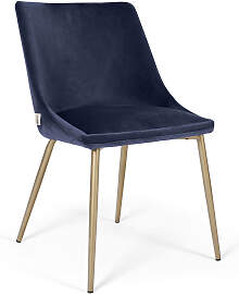 Esszimmerstuhl gepolstert mit Metallgestell Gold
