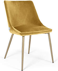 Esszimmerstuhl gepolstert mit Metallgestell Gold