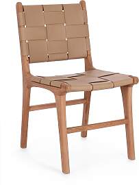 Esszimmerstuhl Joanna aus Teakholz und Leder,