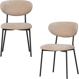 Esszimmerstuhl Kjeld 2er-Set aus Chenille, modern