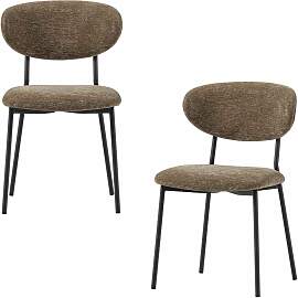 Esszimmerstuhl Kjeld 2er-Set aus Chenille, modern