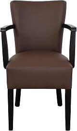 Esszimmerstuhl mit Armlehne Kunstleder braun