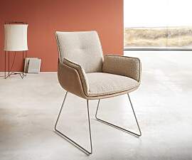 Esszimmerstuhl Nela-Flex Materialmix Schlamm